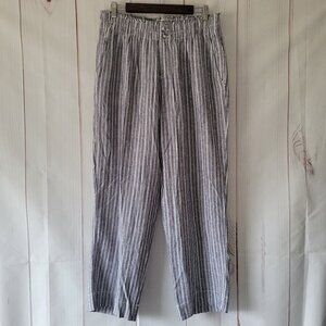 Briggs Linen Blend Women’s L Wide Leg Lounge Pants, Relaxed Pull-on, Like New